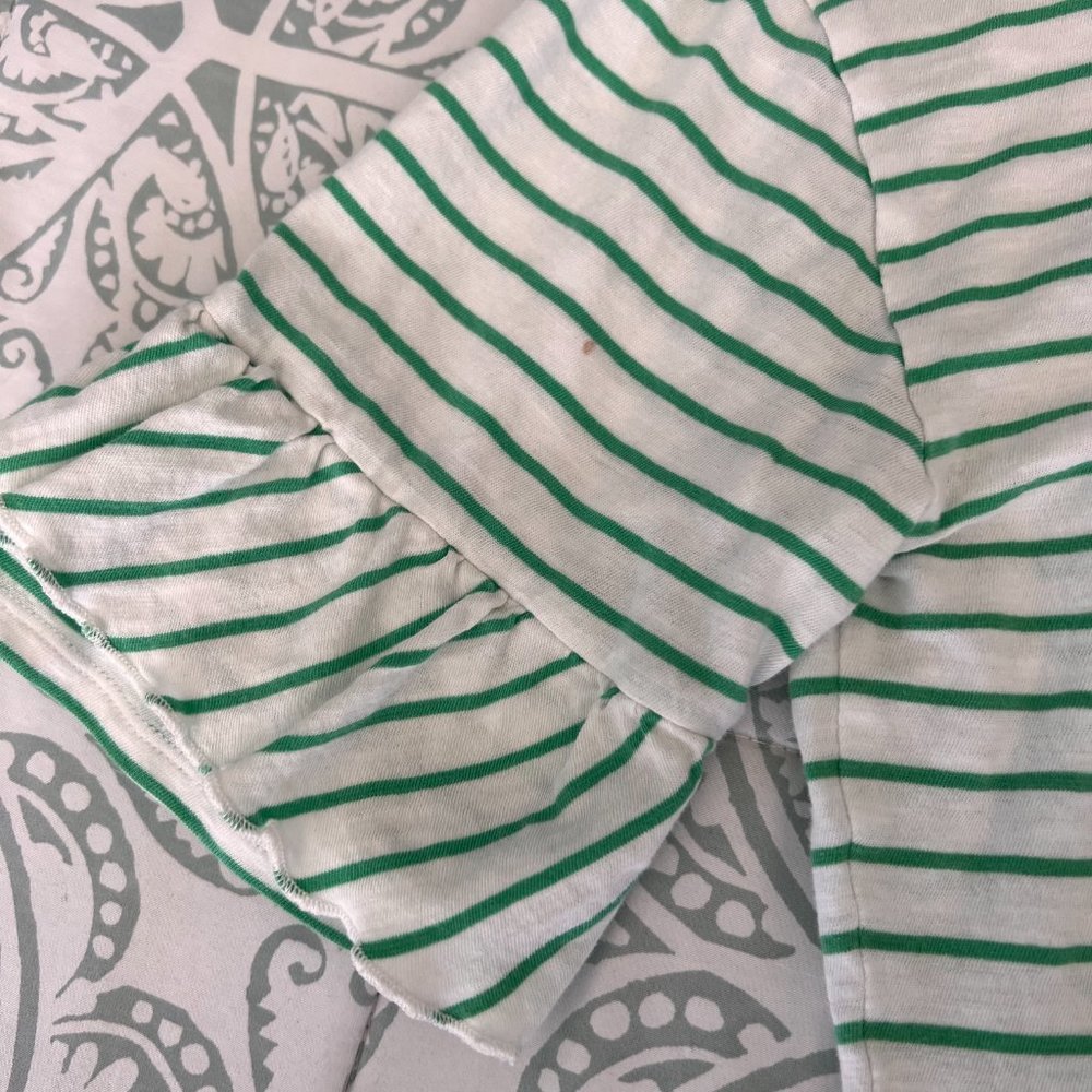 Striped Tee with Ruffle Sleeves - Picture 6 of 8